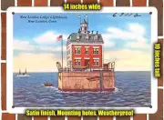 METAL SIGN - Connecticut Postcard - New London Ledge Lighthouse, New London, Co