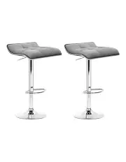 [Artiss] Bar Stools Dining Chairs Fabric in Grey