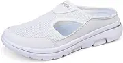 Meik Mangni Men's Slip On Mules Womens Lightweight Open Back Shoes Comfort Walking Shoes Breathable Slippers Closed Toe Slides