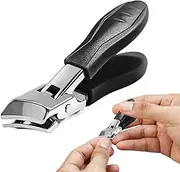 Wide Jaw Opening Nail Scissor,Stainless Steel Thick Toenail Slanted Scissors - Manicure Pedicure Equipment Anti-Splash Women Men Nails Tools for Business Trip, Dorm