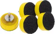 Homoyoyo 5pcs Grinding Disc Sanding Block Hand Sander Round Sanding Drill Sanding Attachment Polishing Disc Portable Sanding Discs Handheld Sandpaper Holder Sand Pads Stainless Steel Yellow