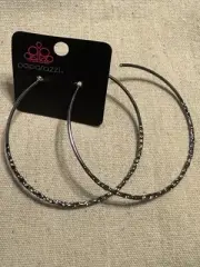 Paparazzi VOLUPTUOUS VOLUME black HOOP earrings