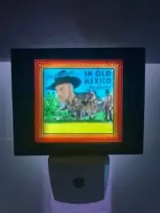 NIGHT LIGHT w/ vintage glass movie slide Hopalong Cassidy "In Old Mexico" "38"