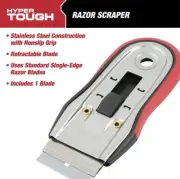 Hyper Tough Razor Scraper with Soft Grip Handle