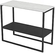 Compact Side Table,Double Storage Table Open Side Cabinet Modern Decorative Table Family Reading Table Sofa End Table Long Marble Coffee Tables,D,65 * 28 * 55Cm Feito na China Comfortable Anniversary