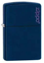 Zippo 239ZL, Classic Navy Blue Matte Finish Lighter, Zippo Logo, Full Size