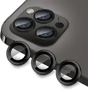 Compatible with iPhone 13 Pro for iPhone 13 Pro Max Camera Lens Protector, Anti-Scratch Lens Cover 9H Tempered Glass Metal Camera Screen Protector Shockproof Camera Cover Ring -3 Pcs Graphite
