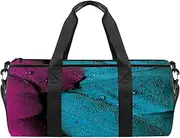 EGGDIOQ Bird Feather Pink Violet Designed Travel Duffel Bag Luggage Tote Bag Gym Sports Bag for Man Women