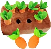 Hide and Seek Plush Dog Toys, Cute Carrot Harvest Toy, Stuffed Carrot Plush Puzzle Toy Vegetable Chew Toy for Aggressive Chewers, Dogs