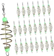GANAZONO 24pcs Luminous Bead Fishing Bait Lure Traps Fishing Spring Lure for Spring Cages Fish for Minnow Feeder Holder Carbon Steel