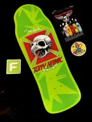 RARE SIGNED Tony Hawk Bones Brigade Series 15 Powell Lime Skateboard Deck AUTO
