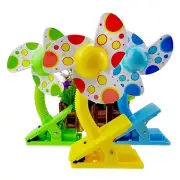 Baby Clip-On Mini Stroller Fan Cute Crib Cooling Fans Batteries and USB (blue)