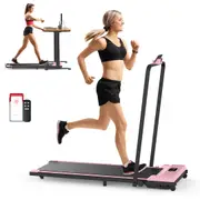 YOPOWER Walking Pad Treadmill Electric Folding Treadmill Under Desk Home Office Exercise Walking Machine Pink