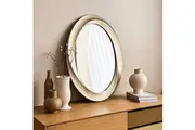 Vibe Geeks Swirl Style Oval Antique Gold Vintage Hanging Mirror