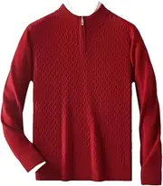 [Hamthuit] Men's Half-High-Neck Thick Sweater Long-Sleeved Business Warm Bottoming Shirt Sweater Half High Collar Pullover