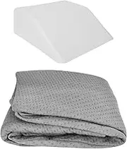 Felic Bed Wedge Pillow Cover, Removable Washable Cover for Memory Foam Back Pillow Leg Elevation, Replacement Cover for Leg Elevated Support Cushion Knee Wedge Pillow (Cover for Leg Wedge Pillow)