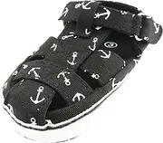 [Glamour Girlz] Baby Boys Girls Infant Newborn Babies Kids Crib Pram Shoes Beach Summer Soft Sole Flats Pre Walkers Sandals Plimsoles Pre Walkers Closed Toe Holiday Anchor Naval Sea