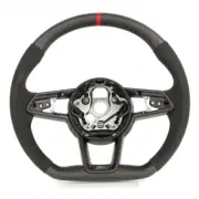 Matte Carbon Fiber Alcantara Steering Wheel for Audi TT TTRS R8 with CF trim 16+ (for: Audi)