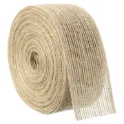 1 Roll Natural Burlap Fabric Ribbon 1-1/2 Inch Burlap Wired Ribbon Rustic Ribbon