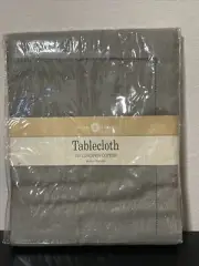 Williams Sonoma Linen Hemstitch Tablecloth 70 x 90 - Olive 55% Linen/ 45% Cotton