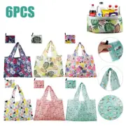 6Pcs Reusable Shopping Tote Bags Large Capacity Groceries Bags Foldable weeJw
