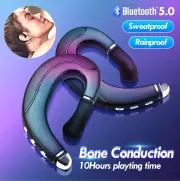 Pair Bluetooth 5.0 Bone Conduction Headphones Wireless Earbuds Sport for Phone