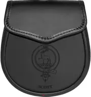 Scott Leather Day Sporran Scottish Clan Crest