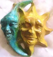 Handmade 8" Sun, Moon Home & Garden Wall Art Sculpture for a Unique Touch