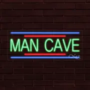 NEW "MAN CAVE" w/BORDER 30x12x1 INCH LED FLEX WINDOW/WALL INDOOR SIGN 31205