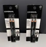 2 x CoverGirl Easy Breezy Fill Define Brow Pencils Crayons Black # 500 NEW