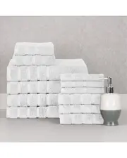Bibb Home 12pc Zero Twist Egyptian Cotton Towel Set