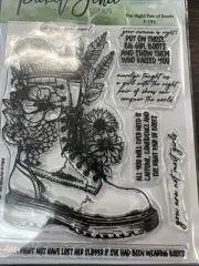Right pair of boots Stamp set by picket fence