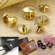 20*Arc Belt Screw Leather Craft Chicago Nail Brass Solid Rivet Stud Head 4-10mm