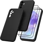 3 in 1 Silicone Case for Samsung Galaxy A55 5G Case, with 2-Pack A55 Screen