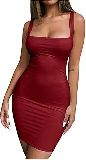 [UIVHLW] Stretch Chemise Backless Sleepwear Sleeveless Sheath Solid Tank Nightdress