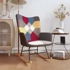 NNEVL Rocking Chair Patchwork Fabric