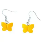 Brick Orange Butterfly Spring Earrings made with Toy Brick Elements