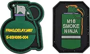 [YOYUMI] Military Patch M18 Smoke M67 Outdoor Tactical PVC 3D Rubber Hook and Loop Grenade Badge