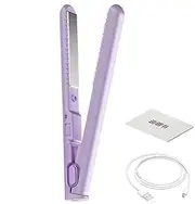 yupeuooe Hair Straightener and Curler 2 in 1 - Hair Curling Iron, Portable Hair Straightener,USB Charging 2-in-1 Curling Wand & Flat Iron Hair Styling Tool for Women Girls Travel Home