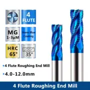 Roughing End Mill 4 Flute Carbide 4-12mm CNC Milling Cutter 4/6/8/10/12mm Shank