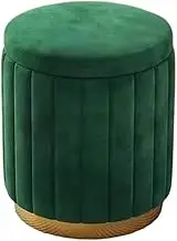 Vanity Stool, Storage Soft Sitting Small Stool for Living Room Bedroom Balcony Makeup Store(Green)
