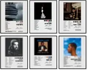 A ART·ZONE Drake Posters 8x10 Canvas Prints Unframed Set of 6 Music Album Cover Posters for Room Aesthetic Canvas Wall Art Room Decor for Teen Girls B/Grey
