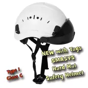 NEW Safety Hard Hat Helmet Type1, Case C with Visor 6-Point Suspension -$10 Ship
