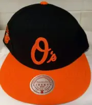 Baltimore Orioles MLB Mitchell & Ness Script Adjustable Snapback Hat Black