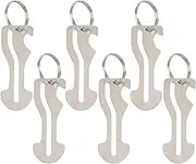 VOSO 6Pcs Stainless Steel Shopping Trolley Remover, Portable Shopping Trolley Tokens, Aluminum Alloy Key Ring Shopping Cart Trolley Token Supermarket Convenience Store Shopping Unlock Trolley