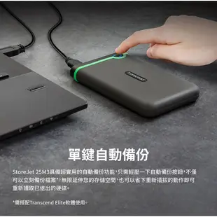 Transcend 創見 25M3 1TB/2TB 2.5吋 軍規防震 行動硬碟【現貨 免運】超薄款 外接硬碟 隨身硬碟