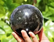 Natural 110MM Black Coppernite Crystal Quartz Chakra Healing Energy Stone Sphere
