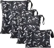 4 Pack Wet Dry Cloth Diaper Bags Baby Waterproof Washable Reusable Hanging Organ