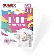 Sumex DTF Transfer Film Paper A4 Double Side 50 Sheets PET Heat Transfer Paper for Epson Inkjet Print
