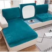 Sofa Cover Stretch Velvet Sofa Protector Covers Couch Covers Sofa Slipcovers Furniture Protector -Lake blue